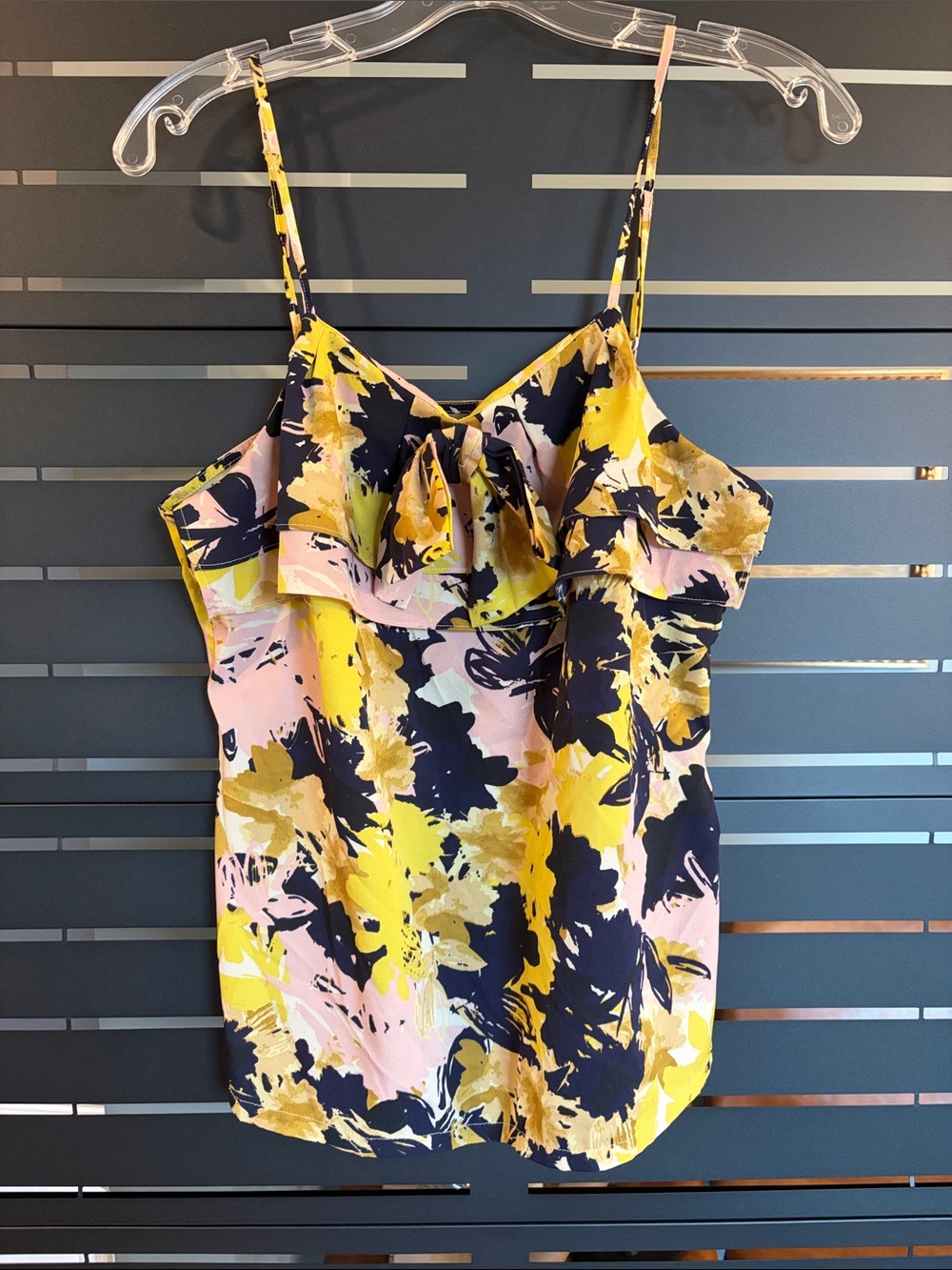 Banana Republic Abstract Floral Ruffle Cami Blouse